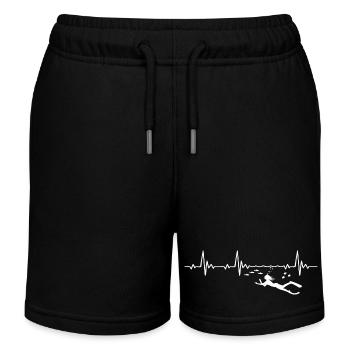 Battements de cœur de snorkeler pendant la plongée en apnée - Short de jogging enfant bio Stanley/Stella - noir - Devant