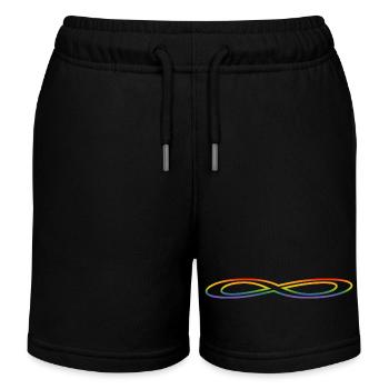 Arc-en-ciel large infini - Short de jogging enfant bio Stanley/Stella - noir - Devant