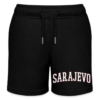 Sarajevo Bold Lettering - Kids Organic Sweat Shorts by Stanley/Stella - black - Front