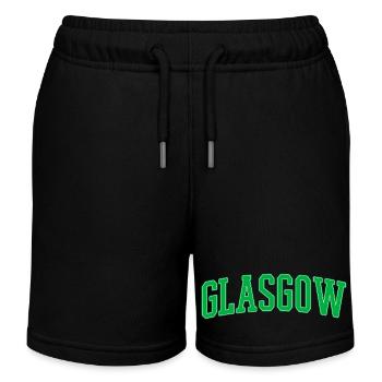 Glasgow College Stil Grüner Blockschrift - Kinder Organic Joggingshorts Mini Bolter von Stanley/Stella - Schwarz - Vorne