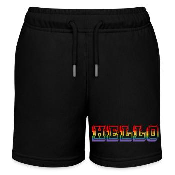 LGBTQI HELLO rainbow tshirt - Kinder Organic Joggingshorts Mini Bolter von Stanley/Stella - Schwarz - Vorne