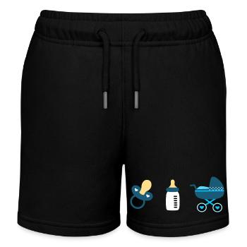 Baby Birth 2025 Gift Gift Idea - Kids Organic Sweat Shorts by Stanley/Stella - black - Front