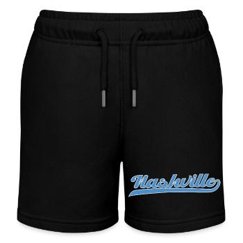 Nashville Script with Swing Line - Kids Organic Sweat Shorts by Stanley/Stella - black - Front