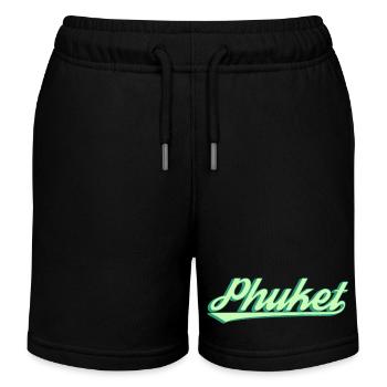 Phuket Retro Küstenscript - Kinder Organic Joggingshorts Mini Bolter von Stanley/Stella - Schwarz - Vorne