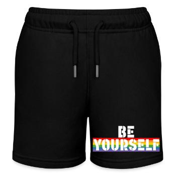 Rainbow shirt Be yourself white shirt - Kinder Organic Joggingshorts Mini Bolter von Stanley/Stella - Schwarz - Vorne