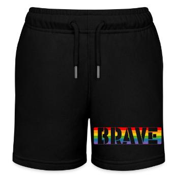 LGBT pride Rainbow Tshirt courageux - Short de jogging enfant bio Stanley/Stella - noir - Devant