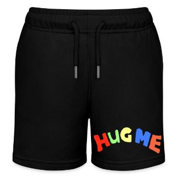 hug me - Kids Organic Sweat Shorts by Stanley/Stella - black - Front