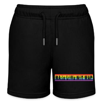 Faites l’amour, pas la guerre | Arc-en-ciel - Short de jogging enfant bio Stanley/Stella - noir - Devant