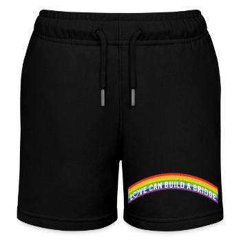 Love can build a bridge | Rainbow - Kinder Organic Joggingshorts Mini Bolter von Stanley/Stella - Schwarz - Vorne