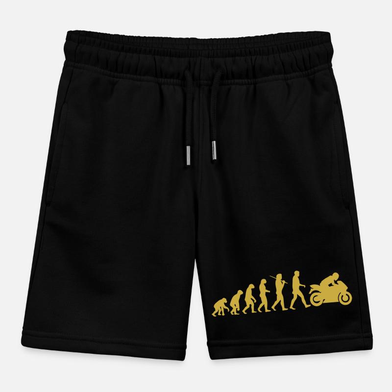 Motorcycle evolution Kids Organic Sweat Shorts by Stanley/Stella