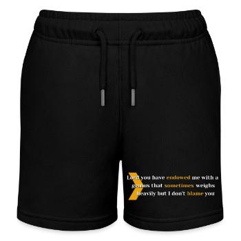 Endowed Genius Quote Typografie - Kinder Organic Joggingshorts Mini Bolter von Stanley/Stella - Schwarz - Vorne