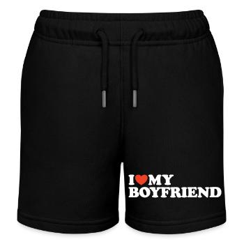 J’aime ma chemise coeur de petit ami - Short de jogging enfant bio Stanley/Stella - noir - Devant