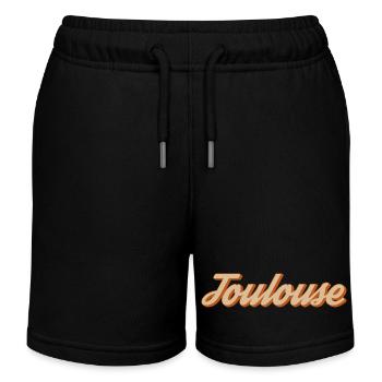 Vintage Toulouse Lettering - Kids Organic Sweat Shorts by Stanley/Stella - black - Front