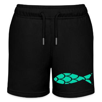 SARDINE. FISH. APRIL FOOL. EASTER. SEA - Kids Organic Sweat Shorts by Stanley/Stella - black - Front