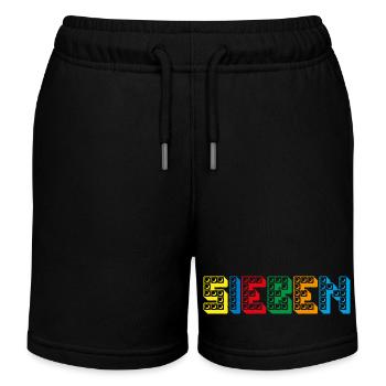 Kinder 7 Jahre Bausteine 7. Geburtstag - Kinder Organic Joggingshorts Mini Bolter von Stanley/Stella - Schwarz - Vorne
