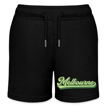 Lettrage rétro Melbourne Australie - Short de jogging enfant bio Stanley/Stella - noir - Devant