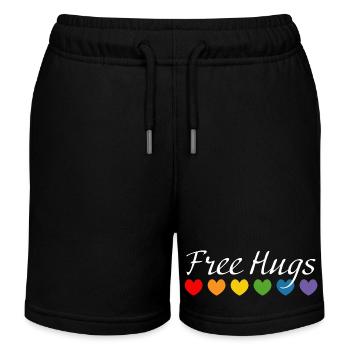 Regenbogenherzchen Free Hugs LGBT lgbtqi queer - Kinder Organic Joggingshorts Mini Bolter von Stanley/Stella - Schwarz - Vorne
