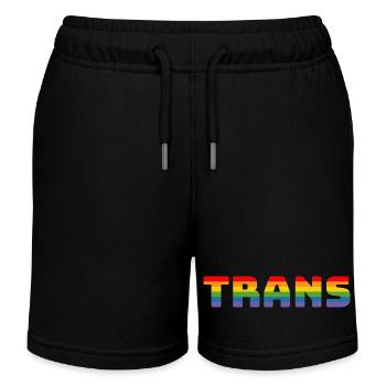 Regenbogen Trans - Kinder Organic Joggingshorts Mini Bolter von Stanley/Stella - Schwarz - Vorne