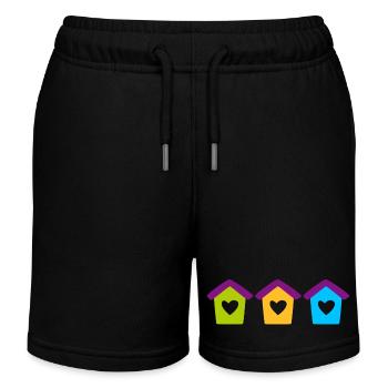 Nichoir Maison Jardin Coeur Enfants Maison Colorée - Short de jogging enfant bio Stanley/Stella - noir - Devant