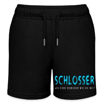 Schlosser Handwerker Design - Kinder Organic Joggingshorts Mini Bolter von Stanley/Stella - Schwarz - Vorne