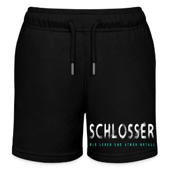 Schlosser Handwerker Design - Kinder Organic Joggingshorts Mini Bolter von Stanley/Stella - Schwarz - Vorne