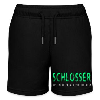 Schlosser Handwerker Design - Kinder Organic Joggingshorts Mini Bolter von Stanley/Stella - Schwarz - Vorne