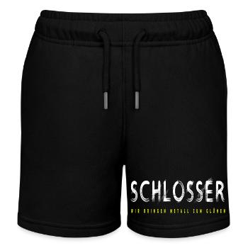 Schlosser Handwerker Design - Kinder Organic Joggingshorts Mini Bolter von Stanley/Stella - Schwarz - Vorne