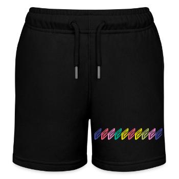 Audio cassette - Kids Organic Sweat Shorts by Stanley/Stella - black - Front