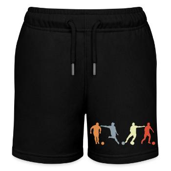 Fußballspieler Zeichnung - Kinder Organic Joggingshorts Mini Bolter von Stanley/Stella - Schwarz - Vorne
