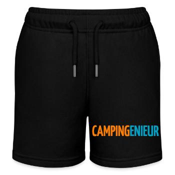 Camping cool funny sayings humor engineer fan - Kids Organic Sweat Shorts by Stanley/Stella - black - Front