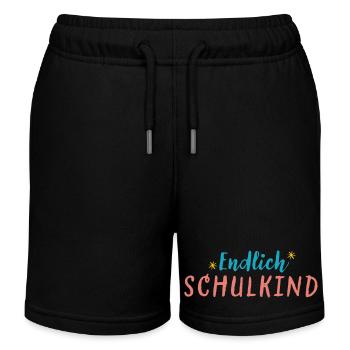 Endlich Schulkind - Kinder Organic Joggingshorts Mini Bolter von Stanley/Stella - Schwarz - Vorne