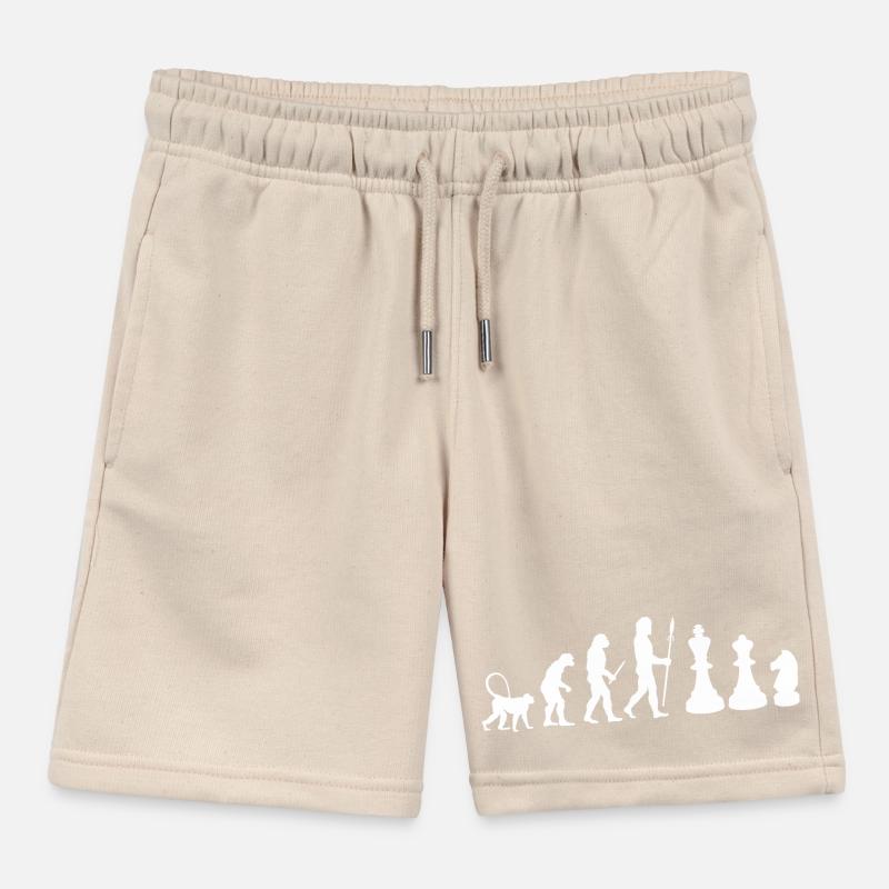 Chess Evolution Kids Organic Sweat Shorts by Stanley/Stella