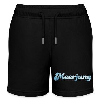Meerjung Schiff nordisch Handschrift coole Sprüche - Kinder Organic Joggingshorts Mini Bolter von Stanley/Stella - Schwarz - Vorne