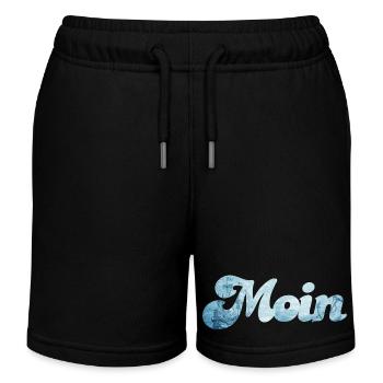 Moin Schiff typisch nordisch Handschrift Nordsee - Kinder Organic Joggingshorts Mini Bolter von Stanley/Stella - Schwarz - Vorne