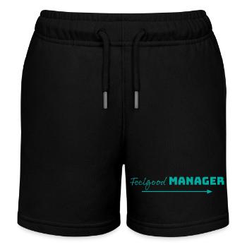 Design Feelgood Manager mint arrow - Kids Organic Sweat Shorts by Stanley/Stella - black - Front