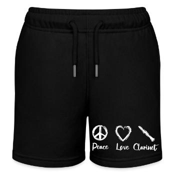 Clarinette Peace Love - Short de jogging enfant bio Stanley/Stella - noir - Devant