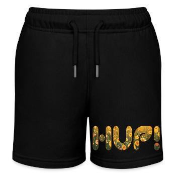 HUP dans le champ de fleurs - Short de jogging enfant bio Stanley/Stella - noir - Devant