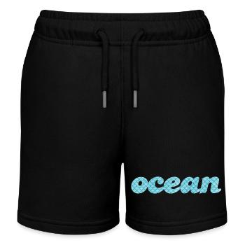 Ocean Ocean Fish Scales Sea Pattern Maritime Aqua - Short de jogging enfant bio Stanley/Stella - noir - Devant