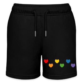 Tshirt coeur arc-en-ciel Mix LGBTQ - Short de jogging enfant bio Stanley/Stella - noir - Devant