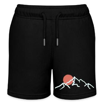 Sonnenbeschienener Gipfel Minimaler Berg - Kinder Organic Joggingshorts Mini Bolter von Stanley/Stella - Schwarz - Vorne