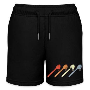 Vintage Honey Spoon - Kids Organic Sweat Shorts by Stanley/Stella - black - Front