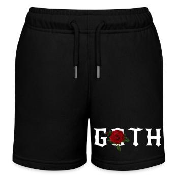 Gothic, Gothic-Thema mit roter Rose - Kinder Organic Joggingshorts Mini Bolter von Stanley/Stella - Schwarz - Vorne