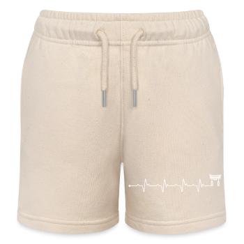Heartbeat torii gate - Kids Organic Sweat Shorts by Stanley/Stella - soft Ecru - Front