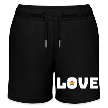 Love Stern Rainbow white lgbt csd tshirt - Kinder Organic Joggingshorts Mini Bolter von Stanley/Stella - Schwarz - Vorne
