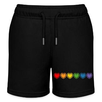 LGBT Regenbogenherzchen - Kinder Organic Joggingshorts Mini Bolter von Stanley/Stella - Schwarz - Vorne