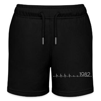 1982, The Pulse of a Generation - Kids Organic Sweat Shorts by Stanley/Stella - black - Front
