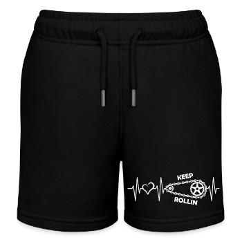 Heartbeat Bicycle Pulse Symbol Bicycle Chain Love - Short de jogging enfant bio Stanley/Stella - noir - Devant