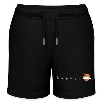 Herzschlag Berge Sonnenuntergang - Kinder Organic Joggingshorts Mini Bolter von Stanley/Stella - Schwarz - Vorne