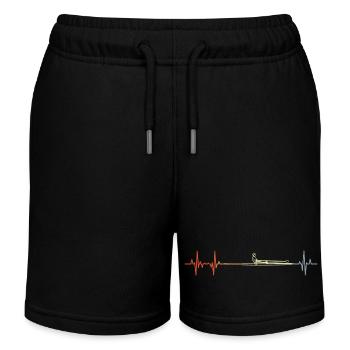 Vintage Ruderboot Pulsschlag - Kinder Organic Joggingshorts Mini Bolter von Stanley/Stella - Schwarz - Vorne