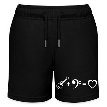 Bass Guitar Love Bassist Symbol Guitar Musician - Kids Organic Sweat Shorts by Stanley/Stella - black - Front